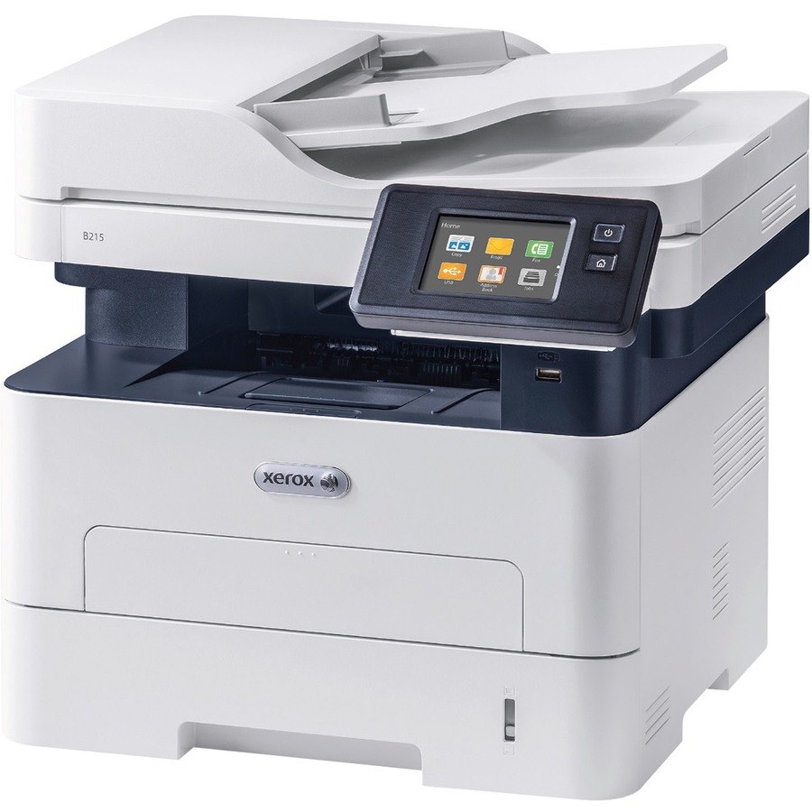 Xerox B215 Laser Multifunction Printer-Monochrome-Copier/Fax/Scanner-31 ppm Mono Print-1200x1200 dpi Print-Automatic Duplex Print-30000 Pages-251 sheets Input-1200 dpi Optical Scan-Wireless LAN-Apple AirPrint-Mopria-Xerox Mobile Print