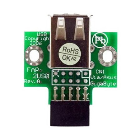 StarTech.com 2 Port USB Motherboard Header Adapter - USB A to USB 10 Pin Header F/F