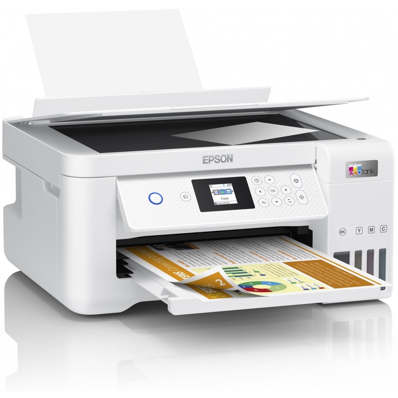 Epson ET-2856 Wireless EcoTank Inkjet Multifunction Printer - Colour - White