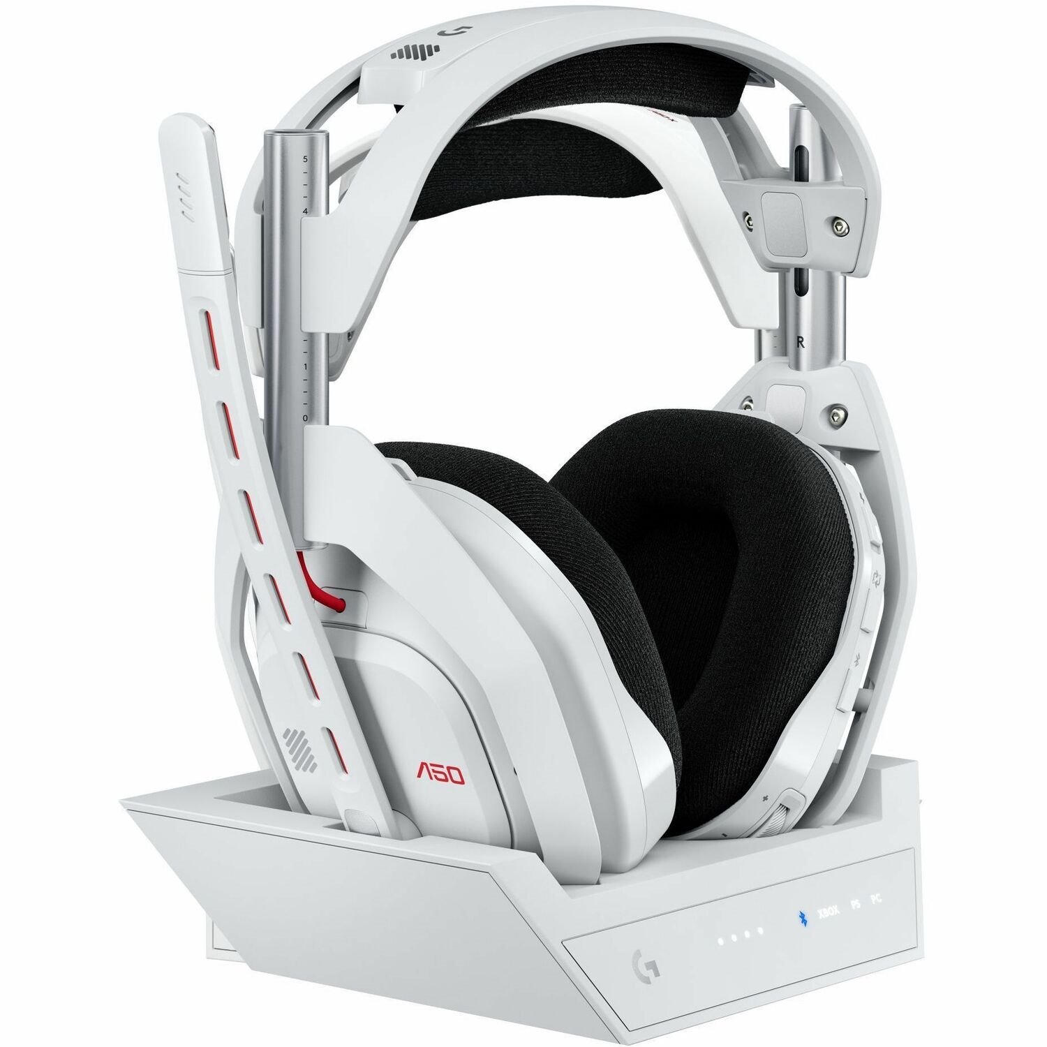 Logitech G Astro A50 LIGHTSPEED Wireless Gaming Headset + Base Station (Gen 5), PRO-G GRAPHENE, 3-System Switching, USB-C to Xbox, PS5, PC/Mac or Nintendo Switch, Bluetooth - White