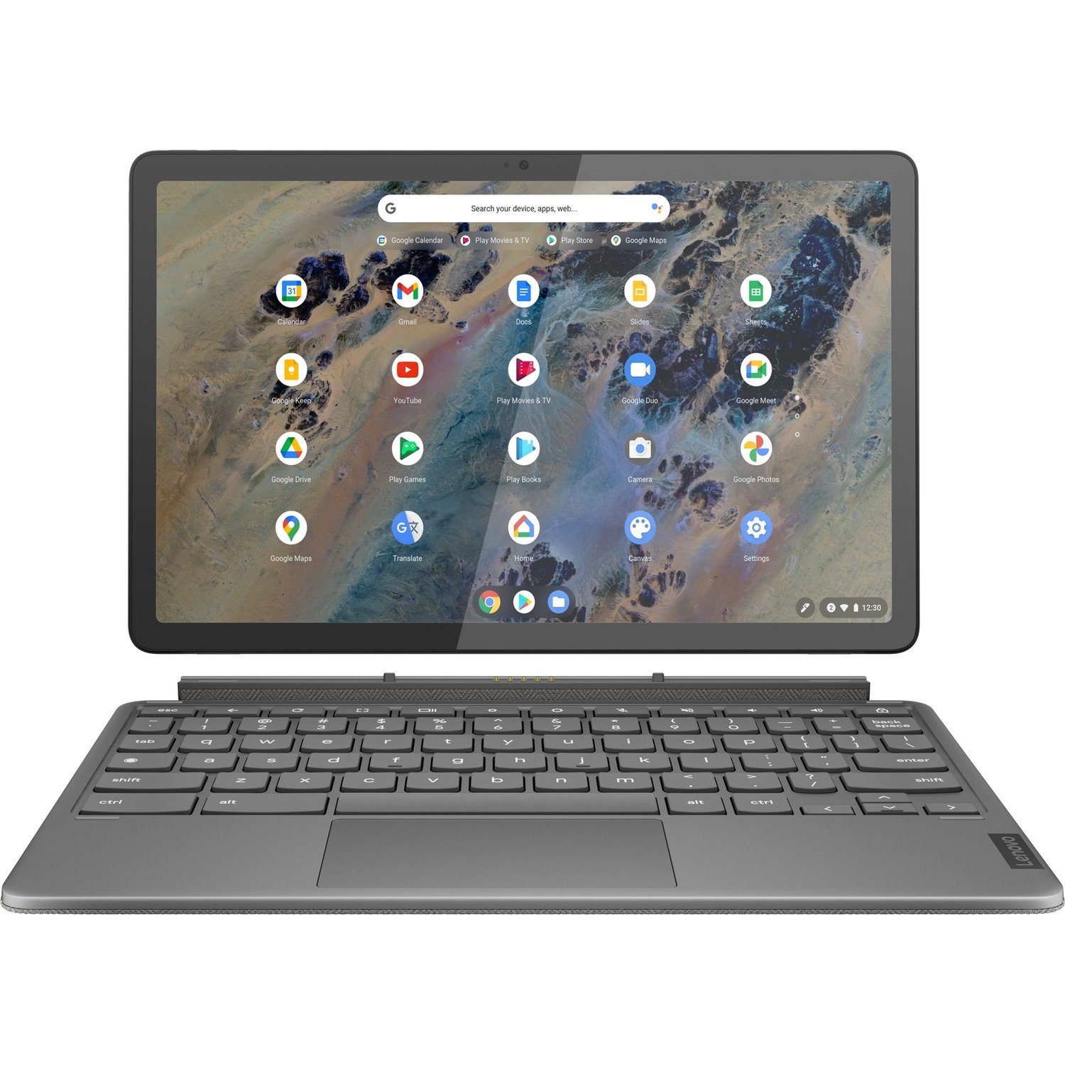 Lenovo IdeaPad Duet 3 Chrome 11Q727 82T6002KUS 11" Touchscreen Detachable 2 in 1 Chromebook - 2K - Qualcomm Kryo 468 - 8 GB - 128 GB Flash Memory - English Keyboard - Storm Gray