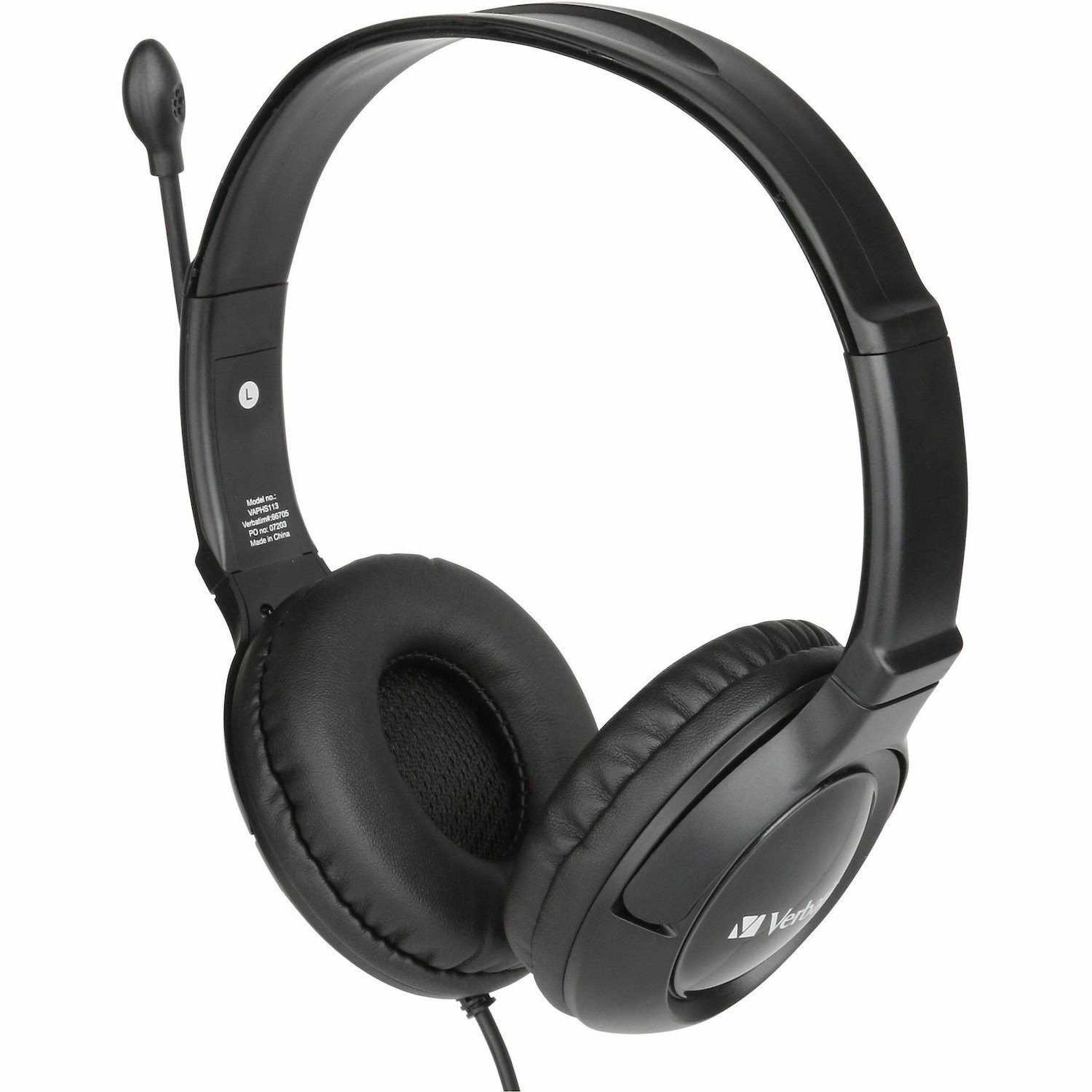 Verbatim Wired On-ear, Over-the-head Stereo Headset - Black