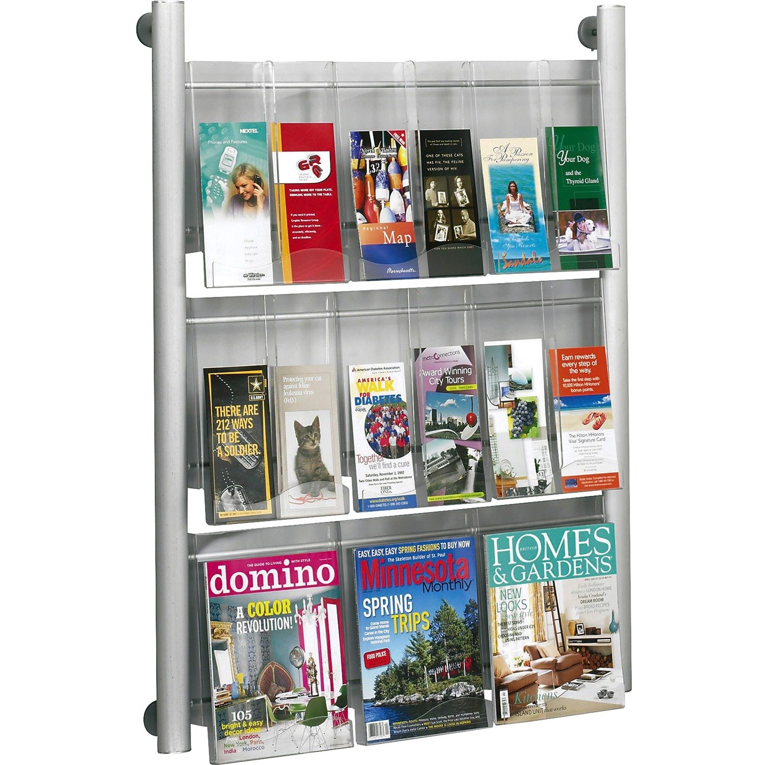 Safco Luxe 9 Pocket Magazine Wall Rack