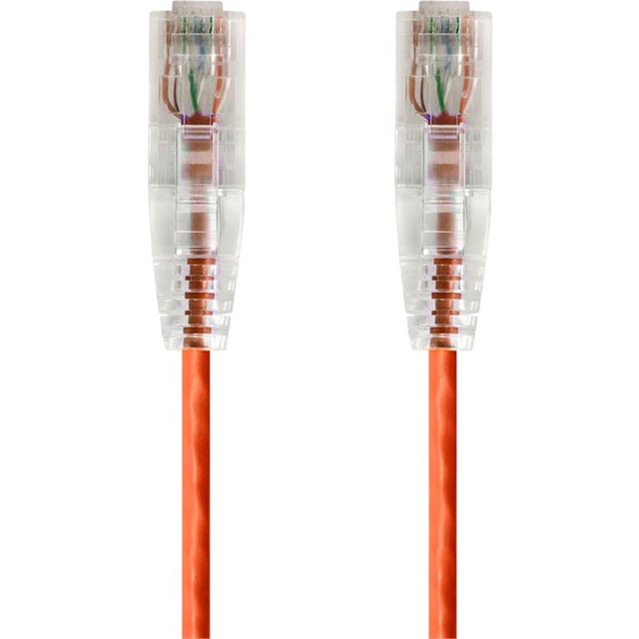Monoprice SlimRun Cat6 28AWG UTP Ethernet Network Cable, 1ft Orange