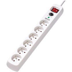 Tripp Lite by Eaton 6-Outlet Surge Protector - French Type E Outlets, 220-250V AC, 16A, 1.8 m Cord, Type E Plug, White