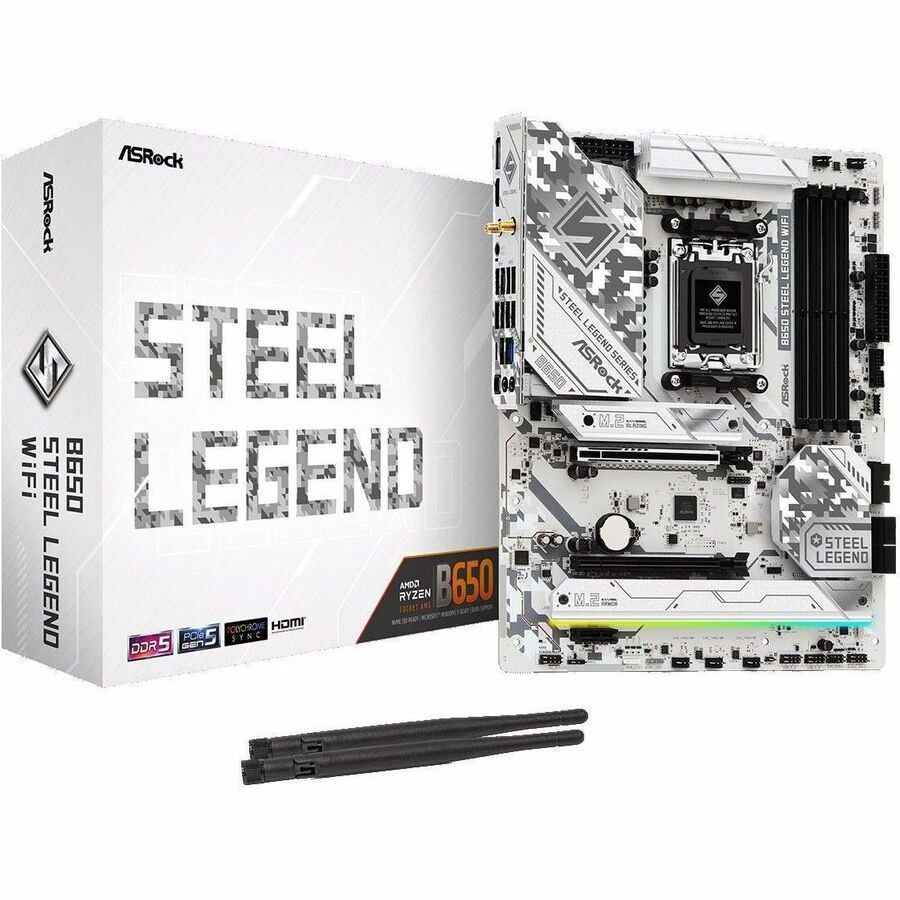 ASRock B650 STEEL LEGEND WIFI Gaming Desktop Motherboard - AMD B650 Chipset - Socket AM5 - ATX