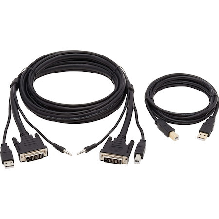 Tripp Lite by Eaton DVI KVM Cable Kit - DVI, USB, 3.5 mm Audio (3xM/3xM) + USB (M/M), 6 ft. (1.83 m)