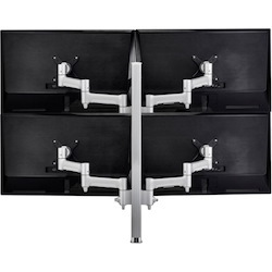 Atdec Modular AWMS-4-4675-H-S Desk Mount for Monitor, Flat Panel Display, Curved Screen Display - Silver