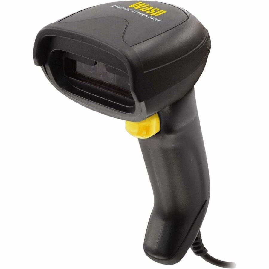 Wasp WDI9600 Retail, Light/Clean Manufacturing, Healthcare, Laboratory, Entertainment Handheld Barcode Scanner Kit - Cable Connectivity - Black, Yellow