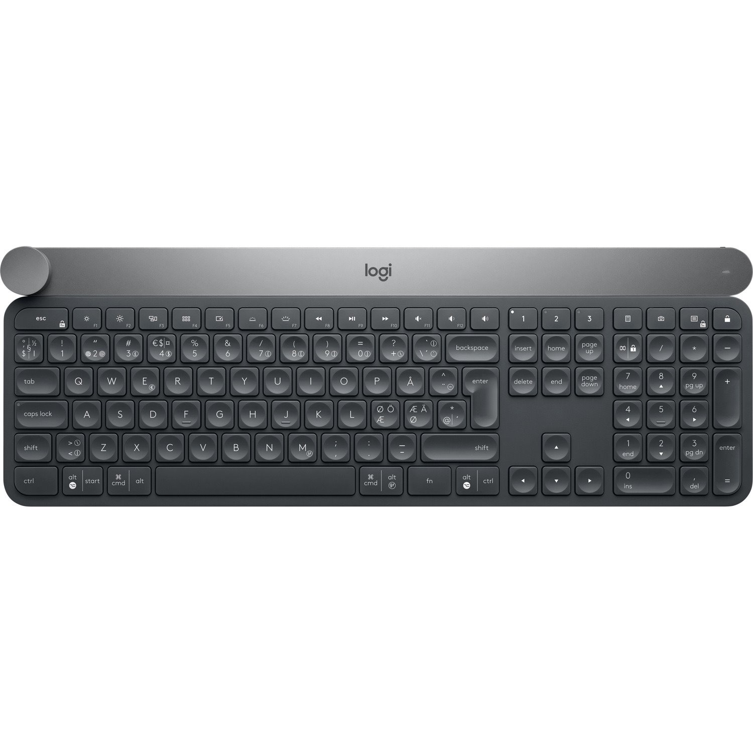 Logitech Craft Keyboard - Wireless Connectivity - USB Interface - Jog Dial - English (UK) - QWERTY Layout - Black