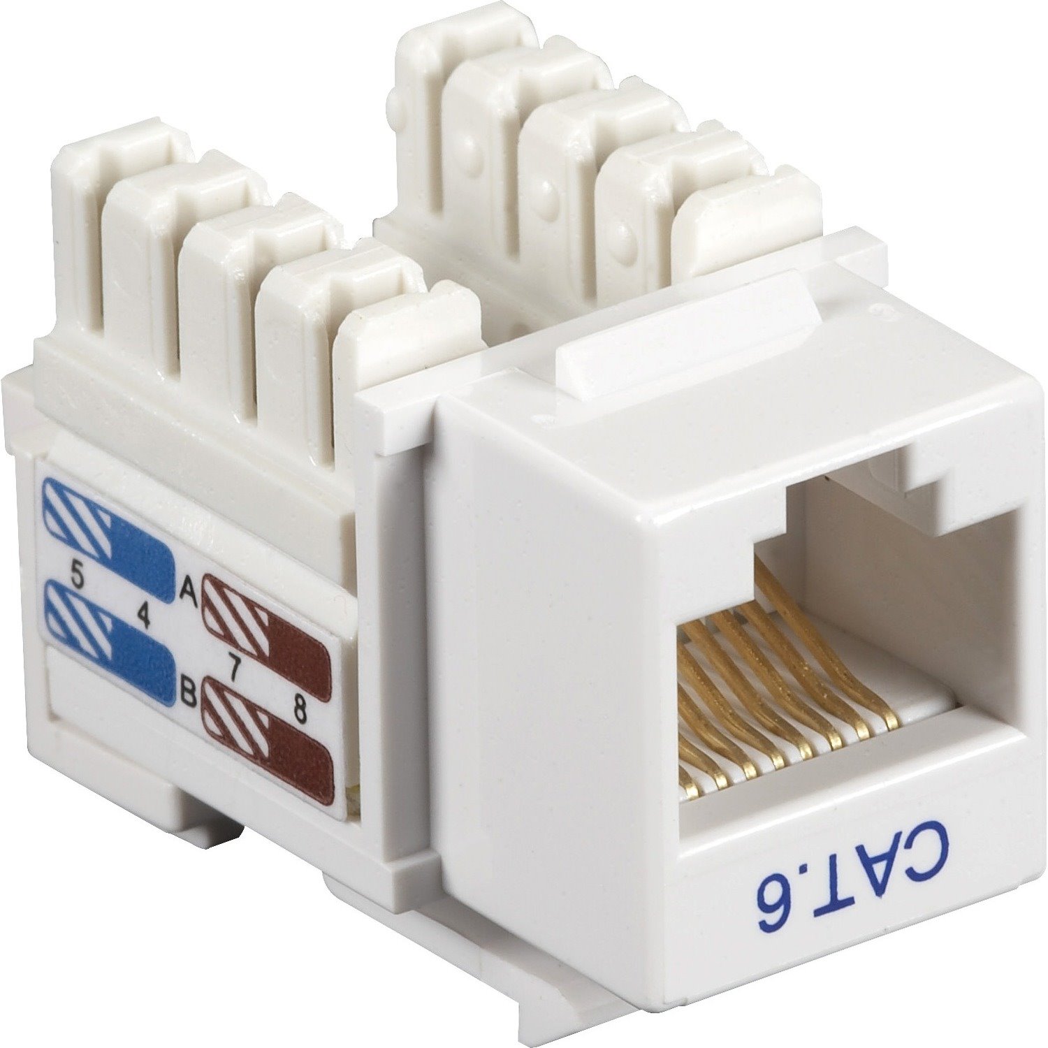 Black Box CAT6 Keystone Jack - Unshielded, RJ45, White