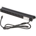 Rack Solutions 15A Horizontal Rackmount Power Strip with 8 Rear Outlets (6ft Cord)