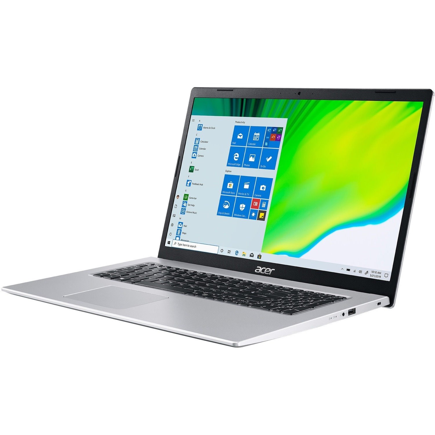 Acer Aspire 5 A517-52 A517-52-7680 17.3" Notebook - Full HD - 1920 x 1080 - Intel Core i7 11th Gen i7-1165G7 Quad-core (4 Core) 2.80 GHz - 16 GB Total RAM - 1 TB SSD - Pure Silver