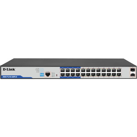 D-Link DGS-F1210 DGS-F1210-26PS-E 24 Ports Manageable Ethernet Switch - Gigabit Ethernet - 10/100/1000Base-T, 1000Base-X
