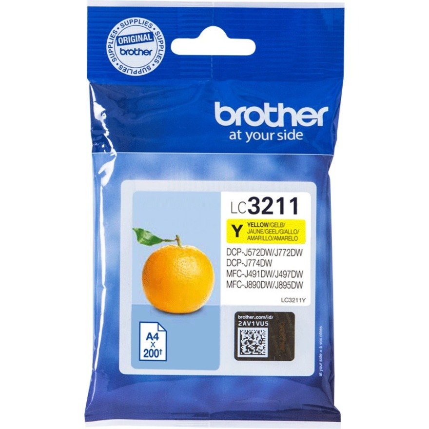 Brother LC3211Y Original Standard Yield Inkjet Ink Cartridge - Single Pack - Yellow - 1 Pack