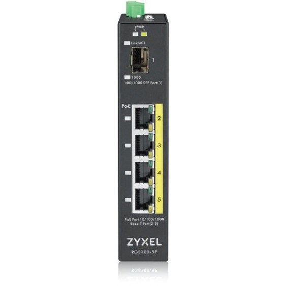 ZYXEL RGS100-5P 4 Ports Ethernet Switch - Gigabit Ethernet - 1000Base-X, 10/100/1000Base-TX