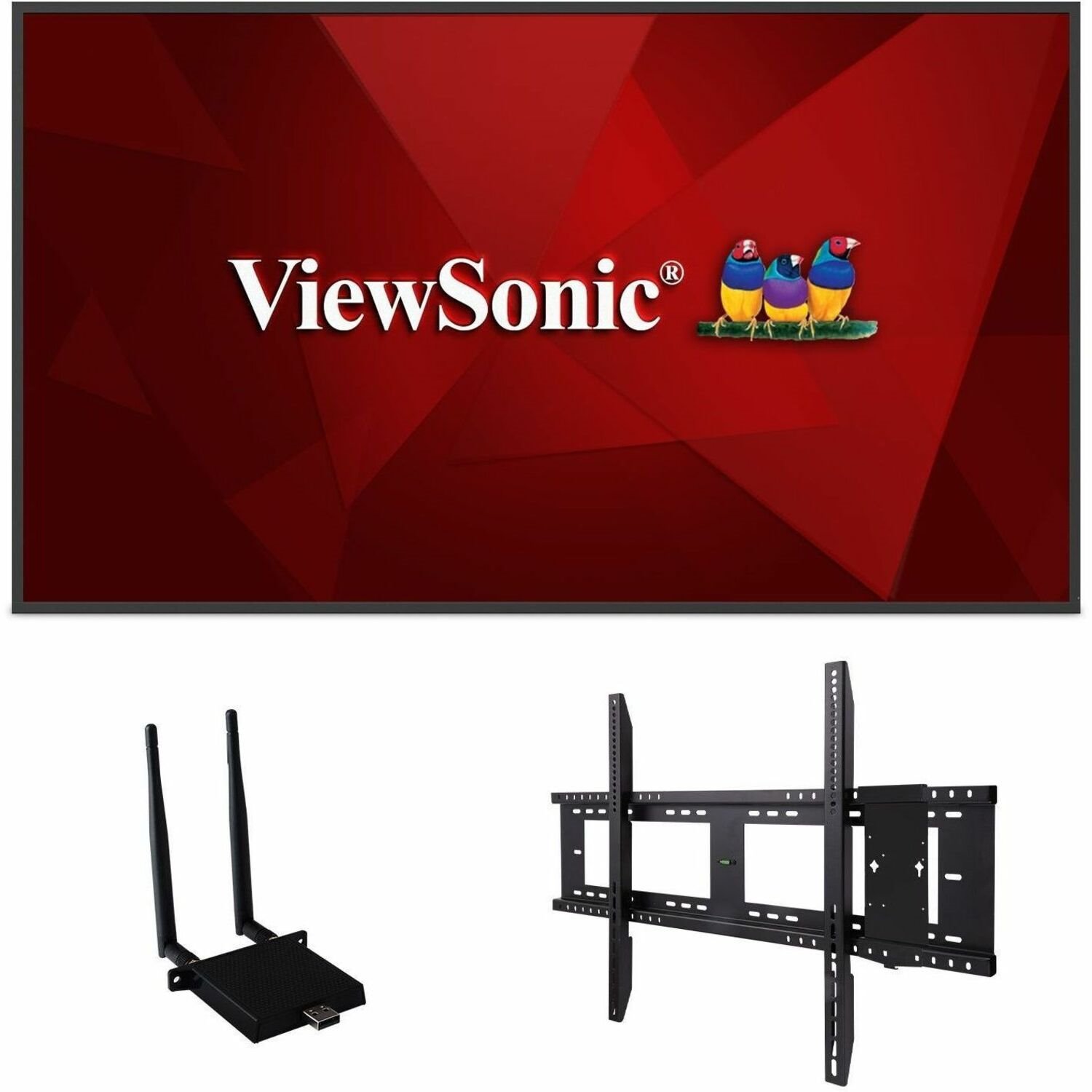 ViewSonic Commercial Display CDE6530-E1 - 4K, Integrated Software, WiFi Adapter and Fixed Wall Mount - 450 cd/m2 - 65"