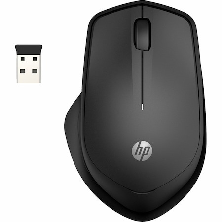 HP 285 Mouse - Radio Frequency - USB Type A - Optical - 3 Button(s) - Black - 1 Pack