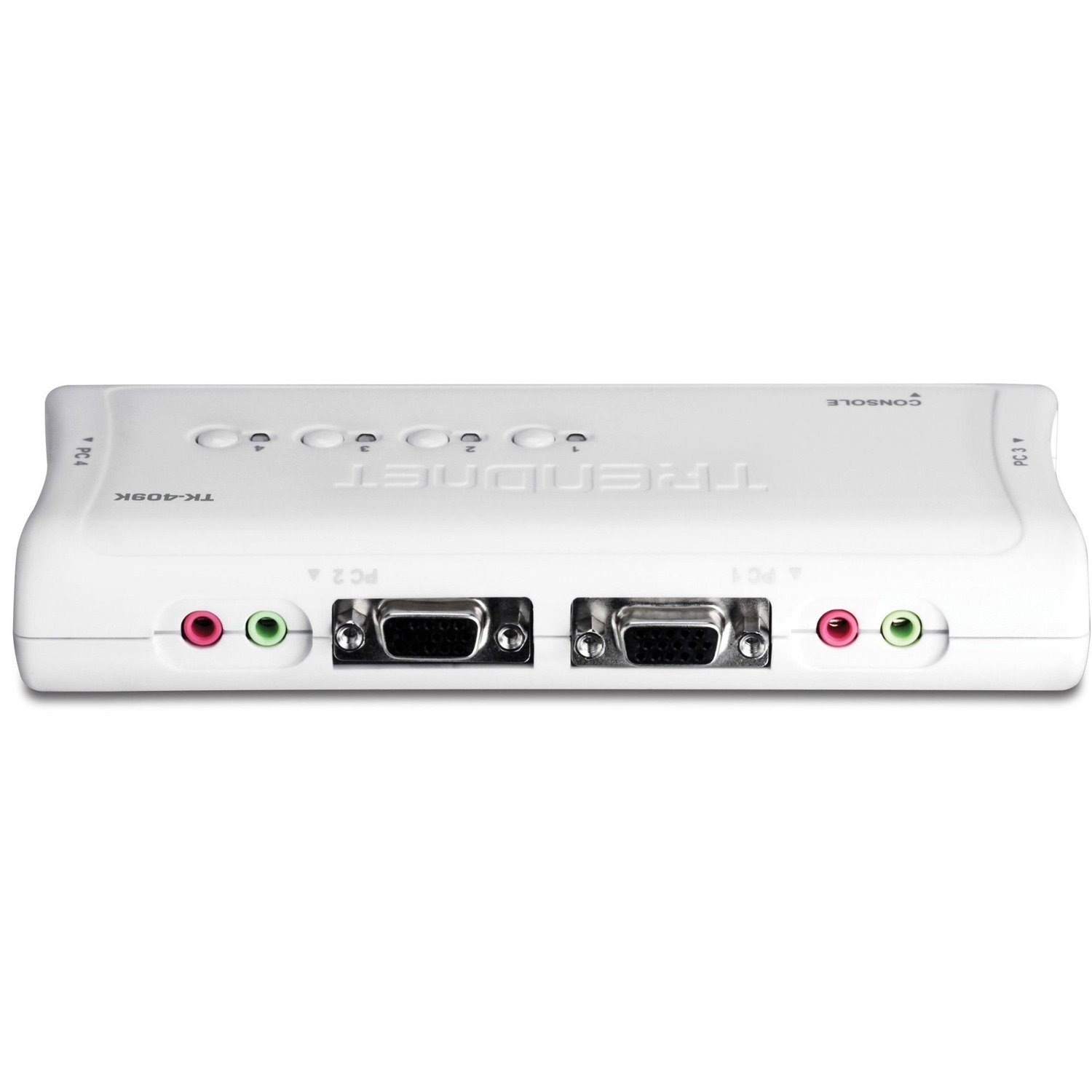 TRENDnet 4-Port USB KVM Switch and Cable Kit With Audio, Manage 4 Computers, USB Switch, Windows, Linux, Auto-Scan, Plug And Play, Hot Pluggable, 2048 x 1536 VGA Resolution, White, TK-409K