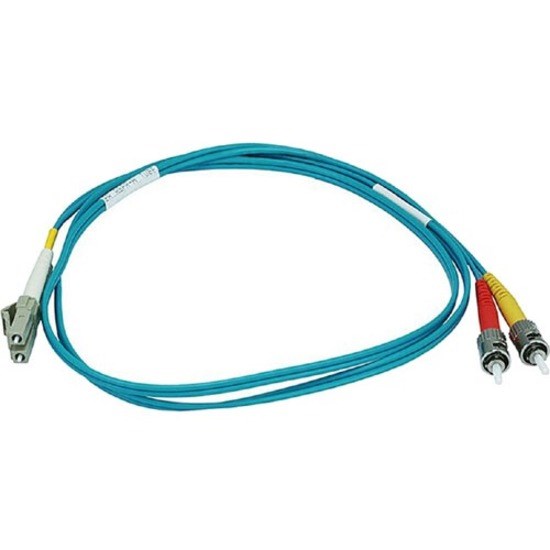 Monoprice 10Gb Fiber Optic Cable, LC/ST, Multi Mode, Duplex - 1 Meter (50/125 Type) - Aqua
