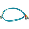 Monoprice 10Gb Fiber Optic Cable, LC/ST, Multi Mode, Duplex - 1 Meter (50/125 Type) - Aqua