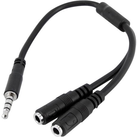 StarTech.com Headset adapter for headsets with separate headphone / microphone plugs - 3.5mm 4 position to 2x 3 position 3.5mm M/F