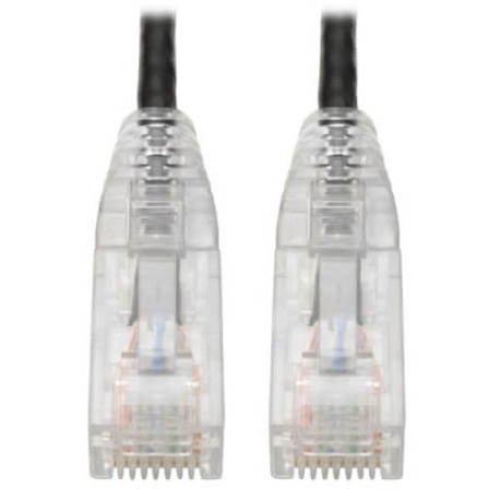 Eaton Tripp Lite Series Cat6 Gigabit Snagless Slim UTP Ethernet Cable (RJ45 M/M), PoE, Black, 6-in. (15.24 cm)