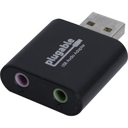 Plugable USB Audio Adapter with 3.5mm Speaker-Headphone and Microphone Jack, Add an External Stereo Sound Card to Any PC