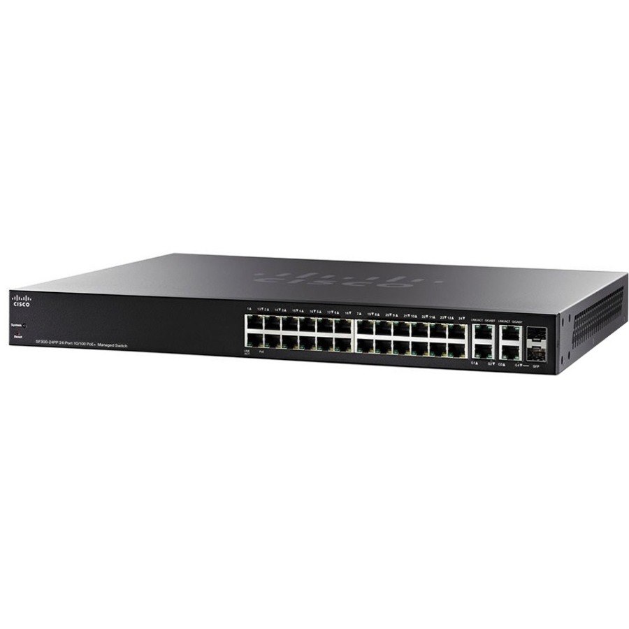 Cisco SF300-24PP 24-port 10 100 PoE+ Managed Switch with Gig Uplinks