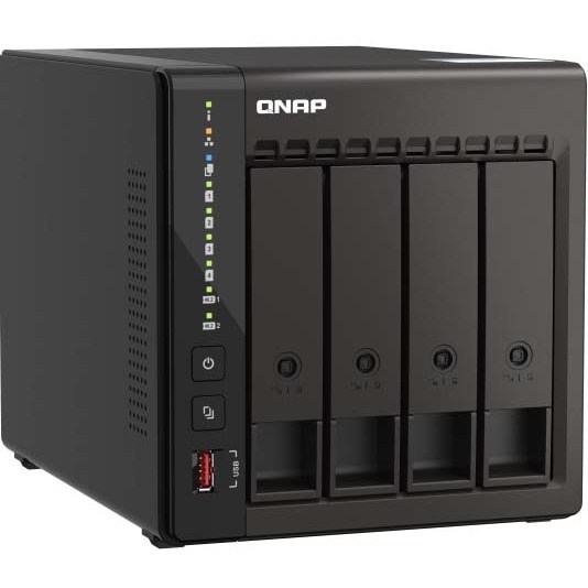 QNAP Turbo NAS TS-453E-8G 4 x Total Bays SAN/NAS Storage System - 4 GB Flash Memory Capacity - Intel Celeron J6412 Quad-core (4 Core) 2 GHz - 8 GB RAM Tower