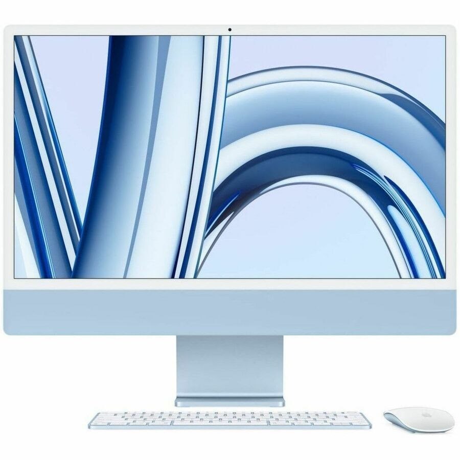 Apple iMac MQRQ3X/A All-in-One Computer - Apple M3 Octa-core (8 Core) - 8 GB RAM - 256 GB SSD - 24" 4.5K 4480 x 2520 - Desktop - Blue