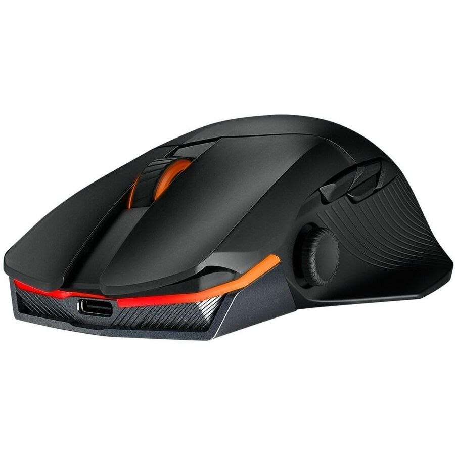 Asus ROG Chakram X Origin Gaming Mouse - Bluetooth/Radio Frequency - USB 2.0 Type A - Opto-mechanical - 11 Button(s) - 11 Programmable Button(s) - Translucent Black, Silver - 1