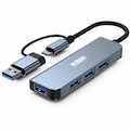 Urban Factory USB Hub - USB 3.2 Gen 1 (3.1 Gen 1) Type-C - 640 MB/s - Notebook, Tablet - Space Gray