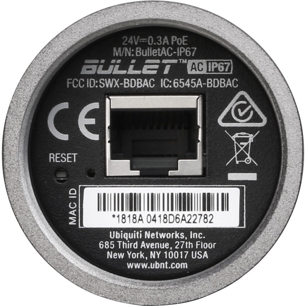 Ubiquiti Bullet AC BulletAC-IP67 IEEE 802.11ac 300 Mbit/s Wireless Access Point