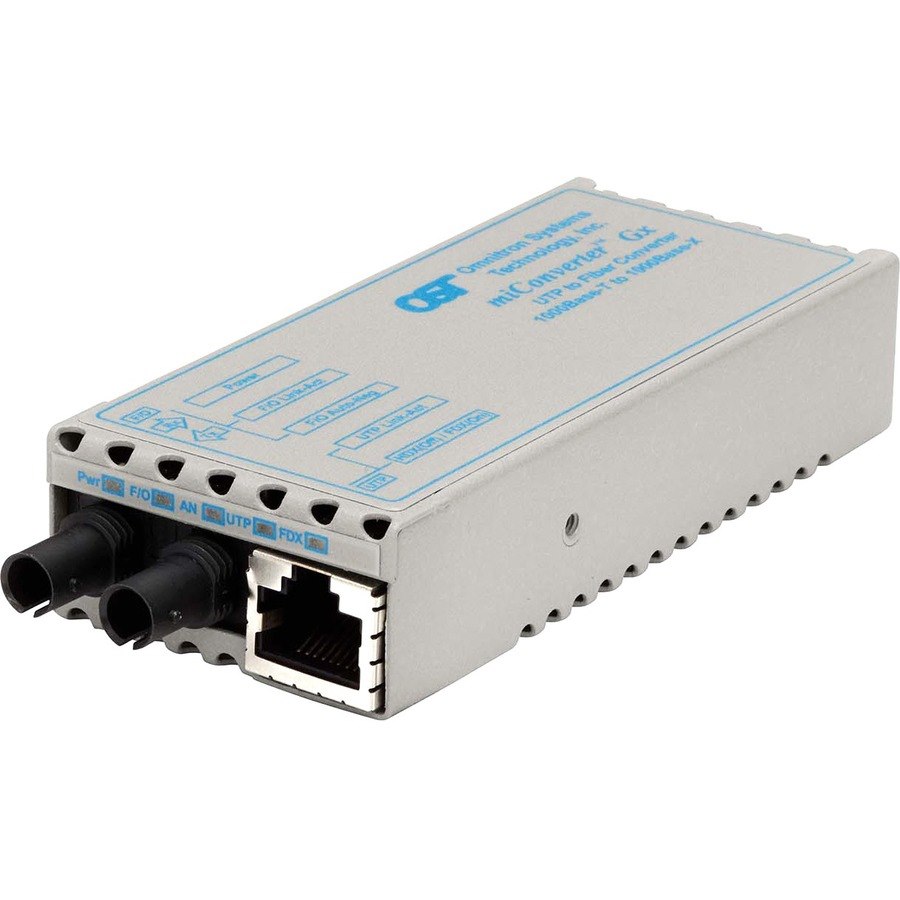 miConverter 1000Mbps Gigabit Ethernet Fiber Media Converter RJ45 ST Single-Mode 12km