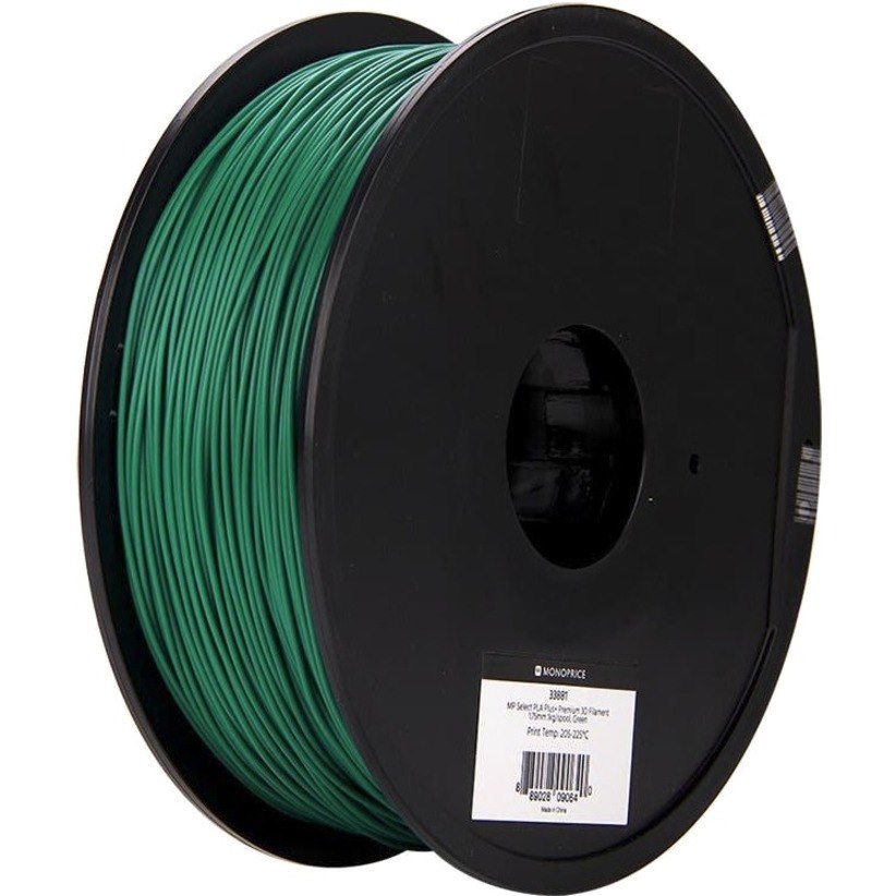 Monoprice MP Select PLA Plus+ Premium 3D Filament 1.75mm 1kg/Spool, Green