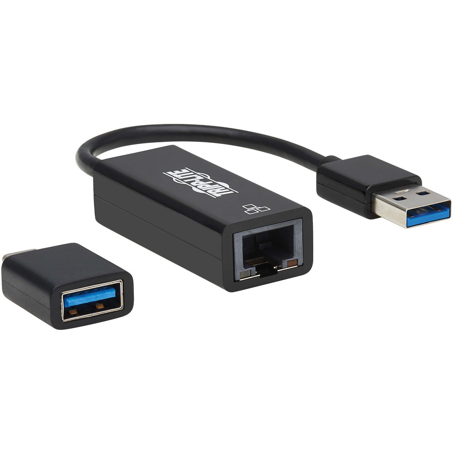 Tripp Lite USB C USB-A to RJ45 Gigabit Ethernet Network Adapter 2xM/F Black