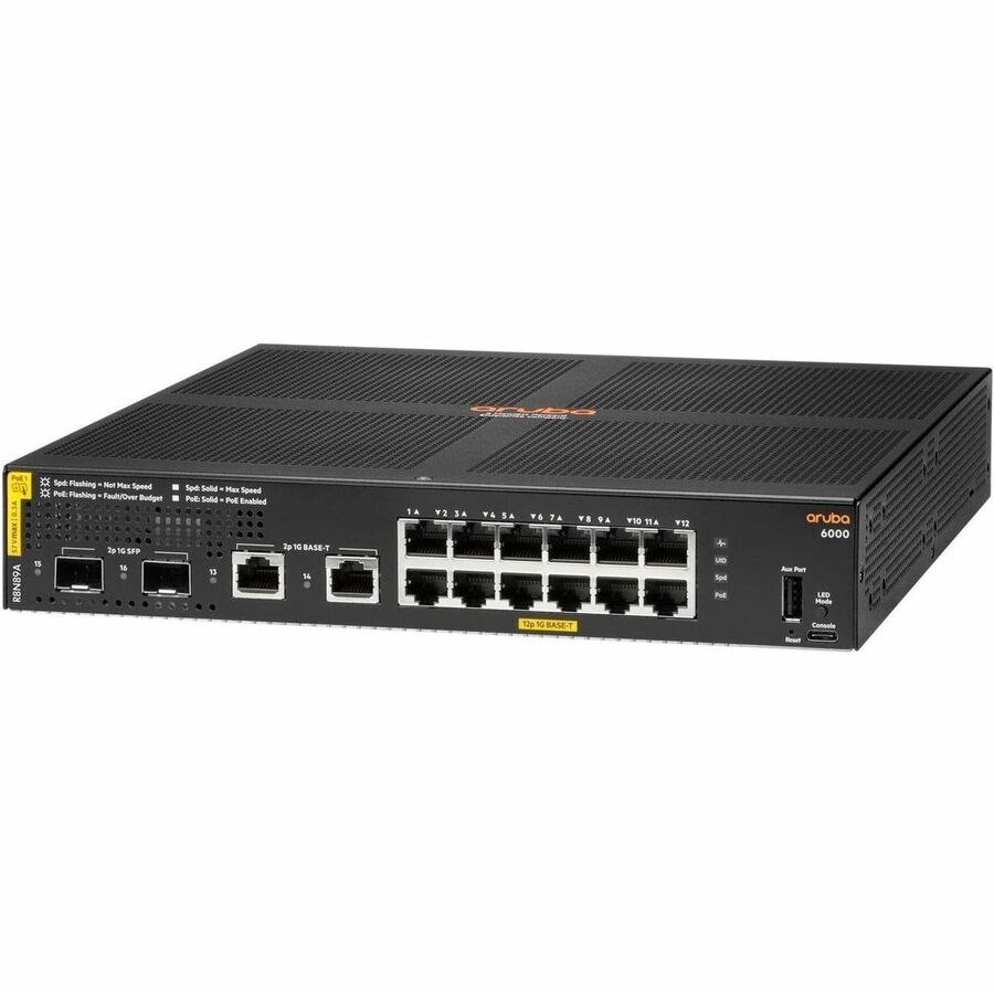Aruba CX 6000 12G Class4 PoE 2G/2SFP Ethernet Switch