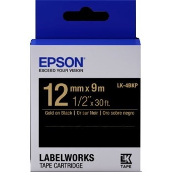 Epson LabelWorks Standard LK Tape Cartridge ~1/2" Gold on Black