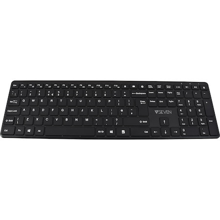 V7 KW550UKBT Keyboard - Wireless Connectivity - USB Interface - English (UK) - QWERTY Layout - Black