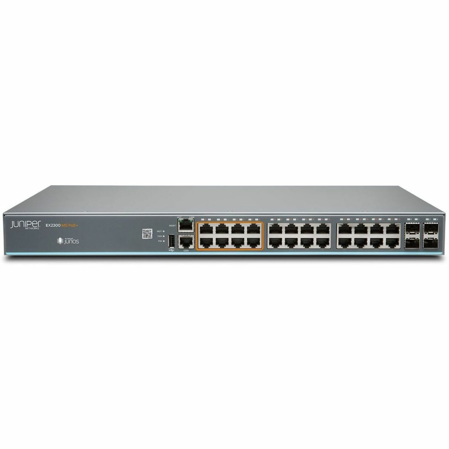 Juniper EX2300 EX2300-24MP 24 Ports Manageable Ethernet Switch - Gigabit Ethernet, 2.5 Gigabit Ethernet, 10 Gigabit Ethernet - 10/100/1000Base-T, 2.5GBase-T, 10GBase-X