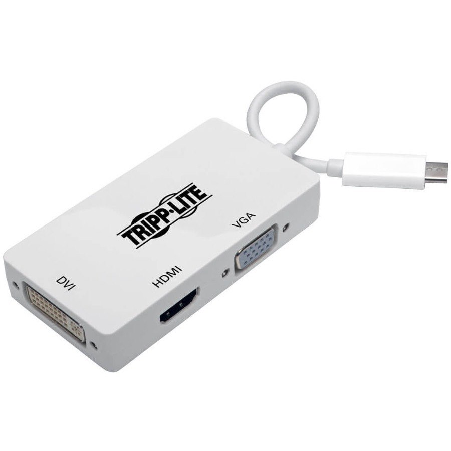 Eaton Tripp Lite Series USB-C Multiport Adapter (M/3xF) - 4K HDMI, DVI, VGA, HDCP, White