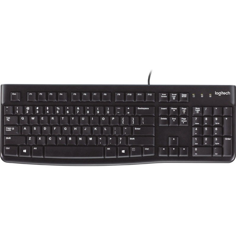 Logitech K120 Keyboard - Cable Connectivity - USB Interface - Turkish - QWERTY Layout - Black