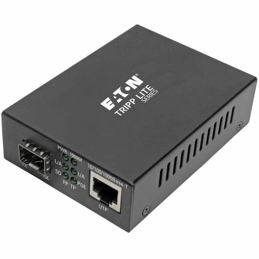 Eaton Tripp Lite Series Gigabit SFP Fiber to Ethernet Media Converter, POE+ - 10/100/1000 Mbps