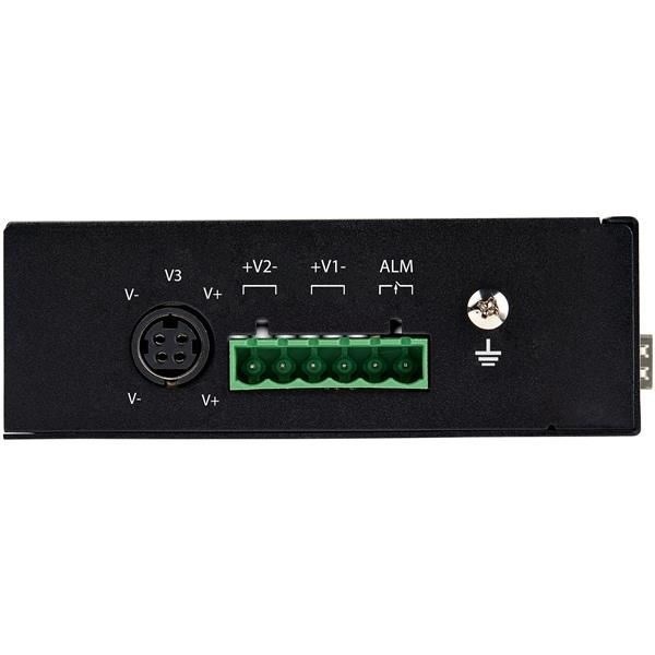 StarTech.com Industrial 6 Port Gigabit Ethernet Switch 4 PoE RJ45 +2 SFP Slots 30W PoE+ 48VDC 10/100/1000 Mbps -40C to 75C w/DIN Connector