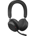 Jabra Evolve2 75 Wireless On-ear Stereo Headset - USB-C - Unified Communication - Black - Binaural - Ear-cup - 3000 cm - Bluetooth - 20 Hz to 20 kHz - MEMS Technology Microphone - Noise Cancelling