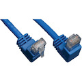 Eaton Tripp Lite Series Down-Angle Cat6 Gigabit Molded UTP Ethernet Cable (RJ45 Right-Angle Down M to RJ45 M), Blue, 3 ft. (0.91 m)