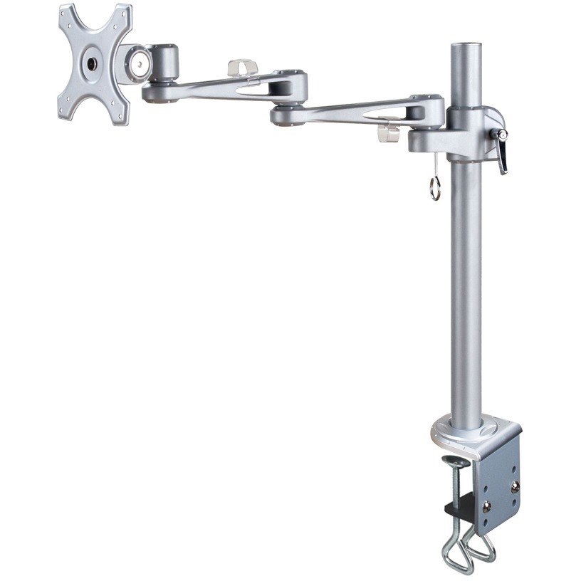 Newstar Full Motion Desk Mount (clamp) for 10-30" Monitor Screen, Height Adjustable - Silver