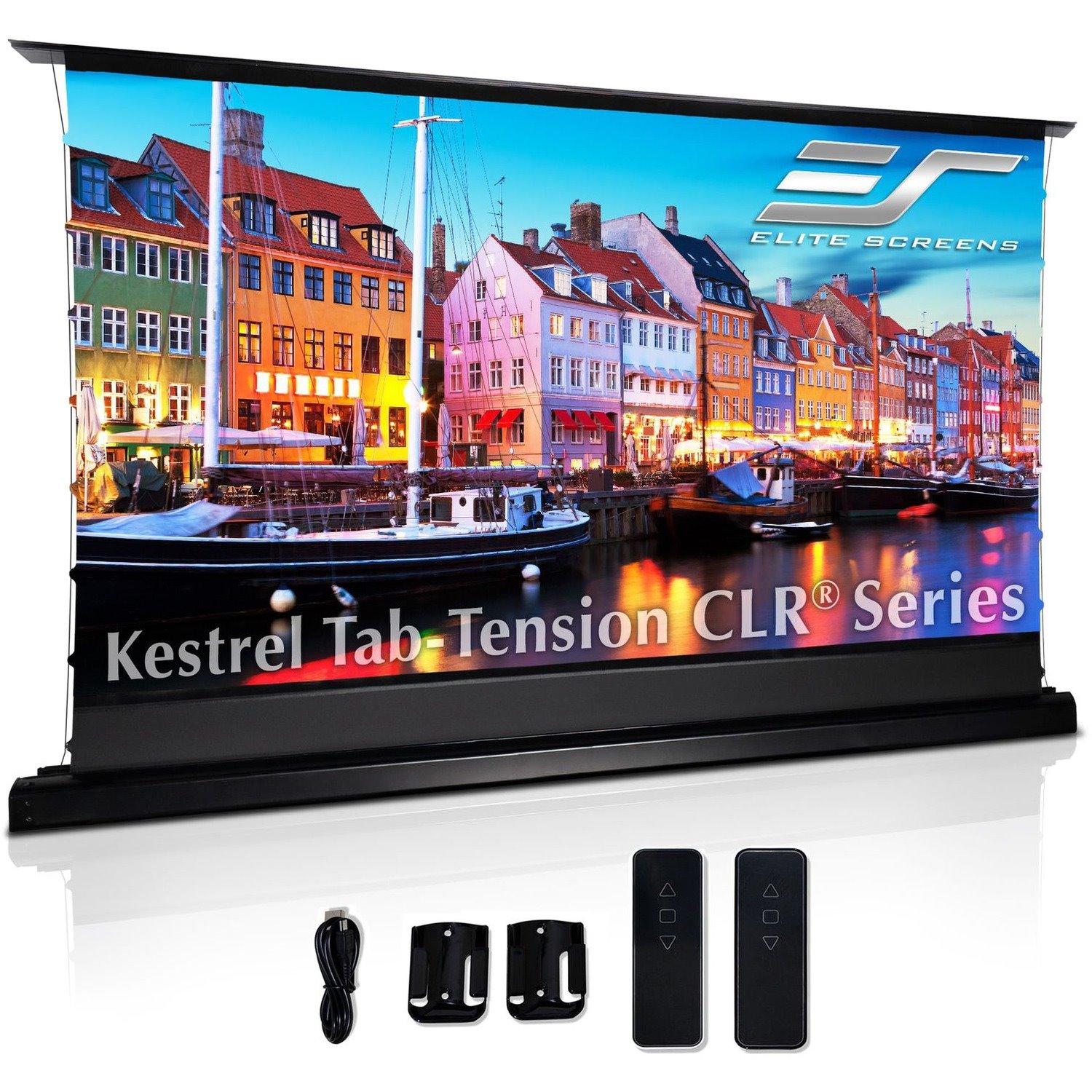 Elite ProAV Kestrel Tab-Tension FTE101UH2-CLR 101" Electric Projection Screen