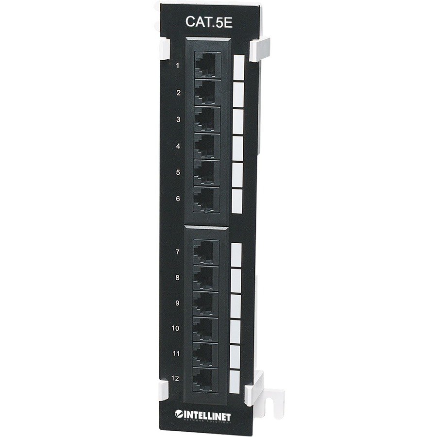 Intellinet Patch Panel, Cat5e, Wall-mount, UTP, 12-Port, Black